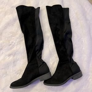 Like New Black over the knee flat boots size 7.5